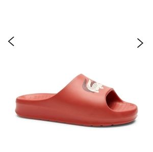 Lacoste  serve slide (unisex) (black and red) available